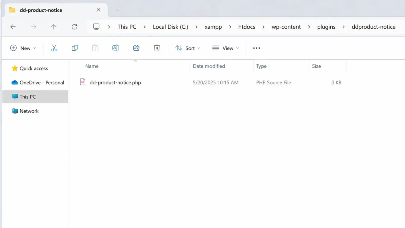 Create the Plugin Folder and Main PHP File