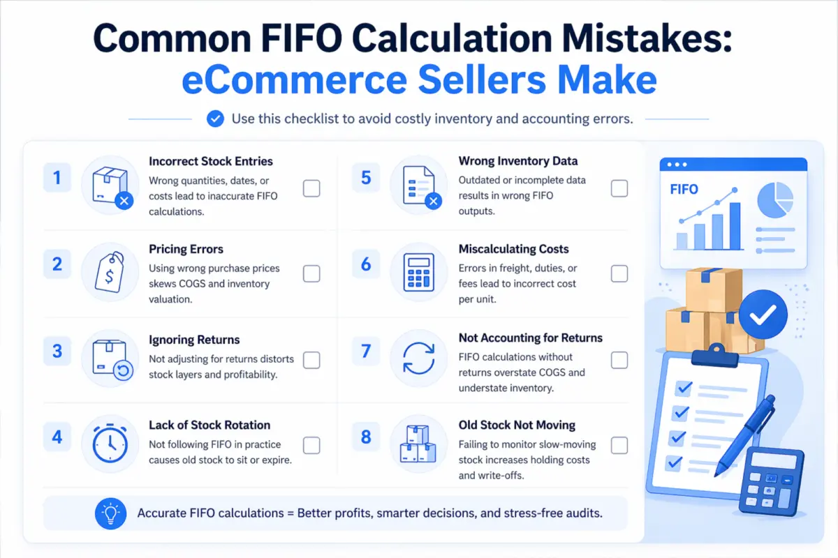 Common mistakes when calculating gross profit using FIFO for eCommerce inventory