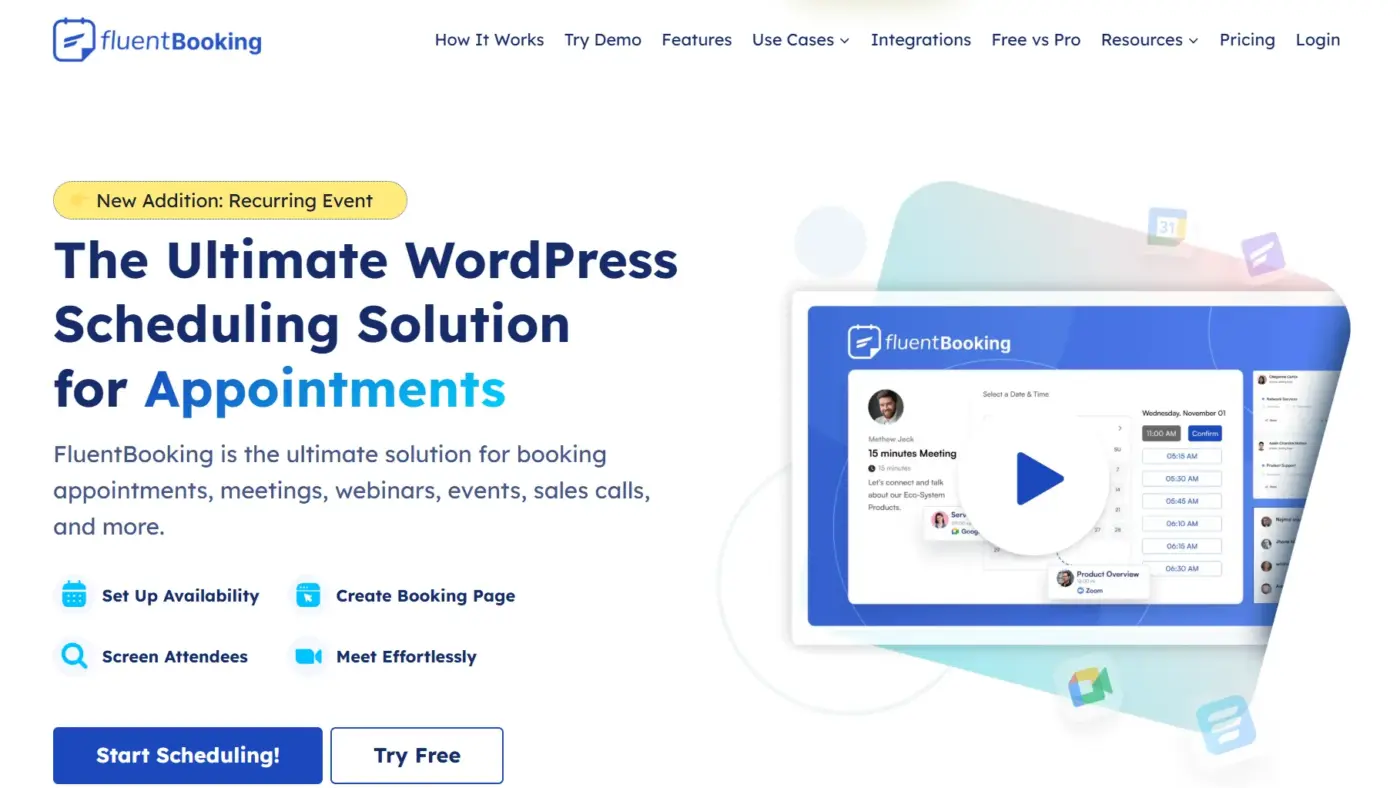 FluentBooking Plugin Homepage
