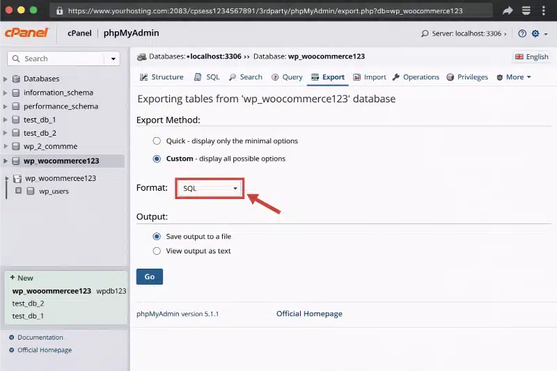 Select SQL as Format