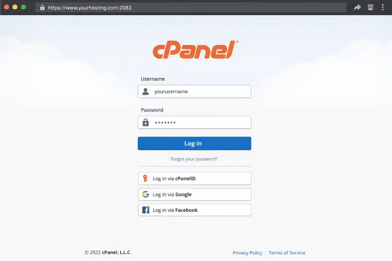 Login to Hosting Panel