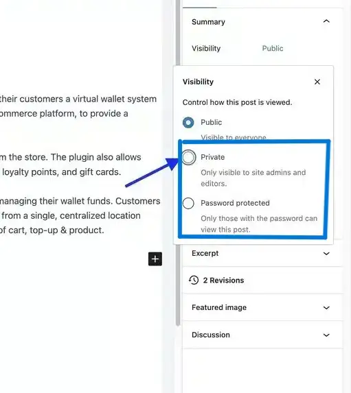 Making a Page Private or Password Protected