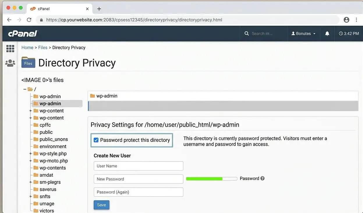 Password-protect the wp-admin directory at the server level