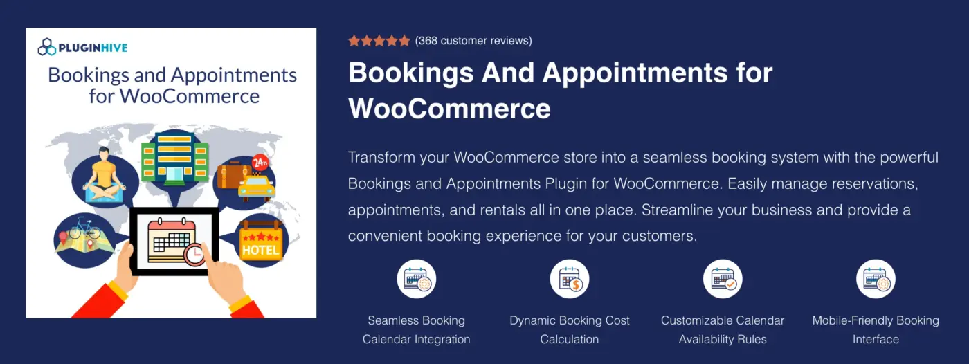 Bookings and Appointments for WooCommerce by PluginHive