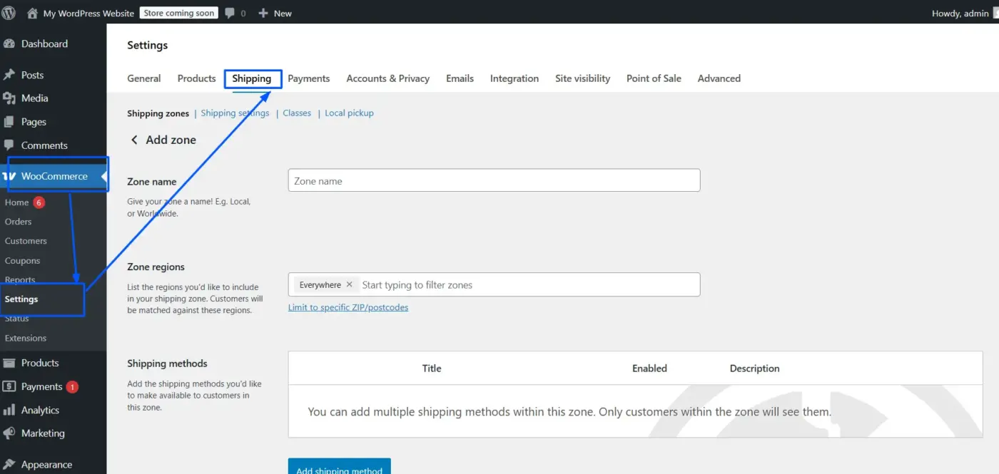 WooCommerce Shipping Zones Setup