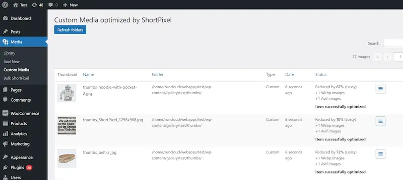 Shortpixel WordPress plugin page