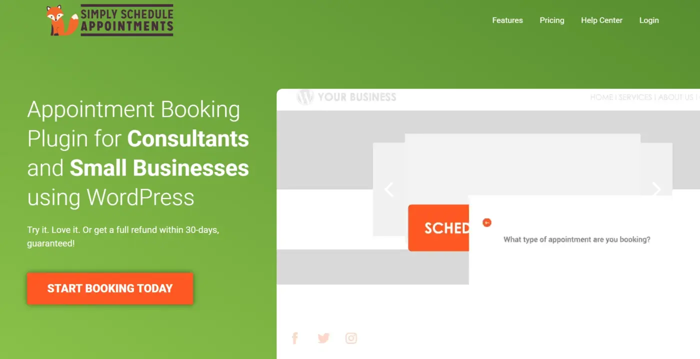 Simply Schedule Appointments Plugin Homepage