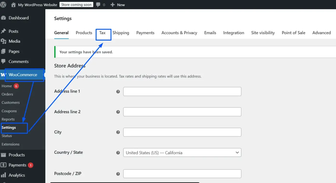 Tax Settings in WooCommerce