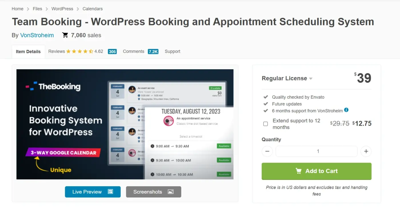 Team Booking Plugin Homepage