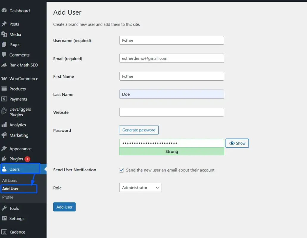 Create a new user and use a strong password