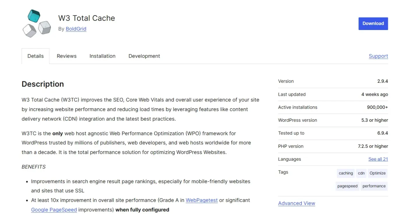 W3 Total Cache — Best for Developers Who Want Full Control