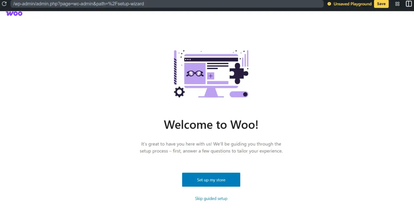 Running the WooCommerce Setup Wizard
