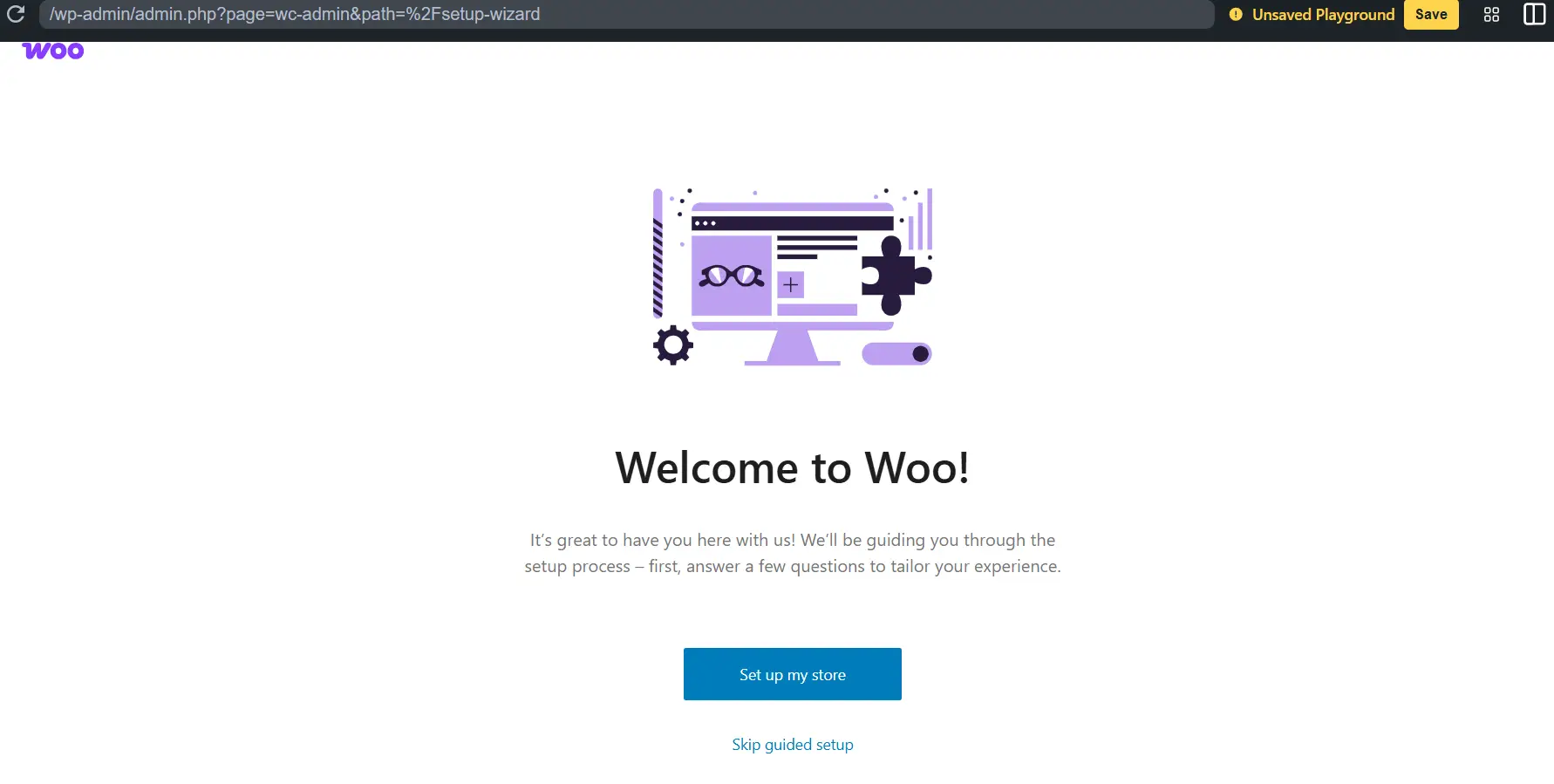 Running the WooCommerce Setup Wizard