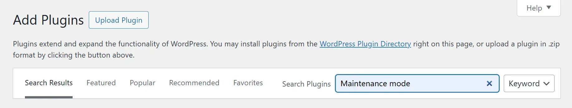 Search for maintenance mode