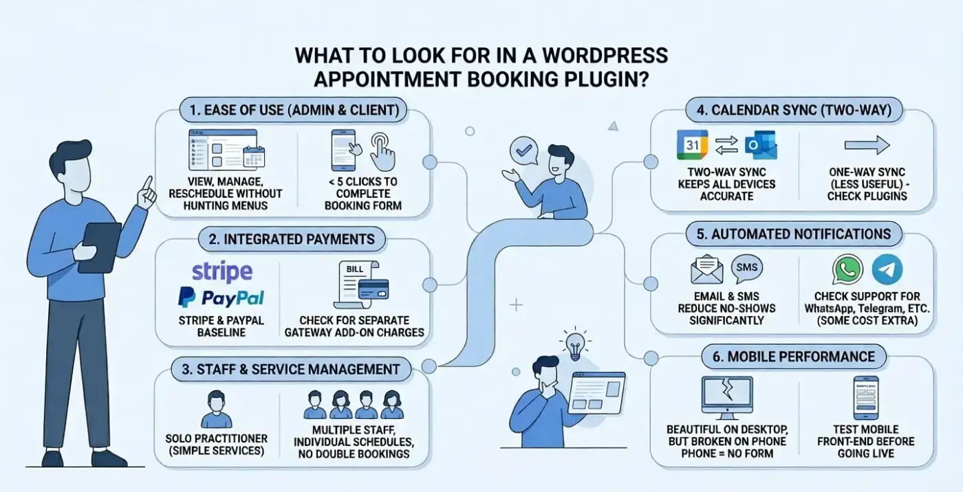 What to Look for in a WordPress Appointment Booking Plugin?