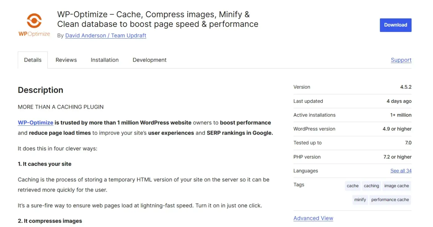 WP-Optimize — Best All-in-One Free Option