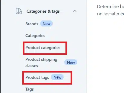 Then go to Categories & tags in the left sidebar and configure the title template for Product Categories and Product Tags separately
