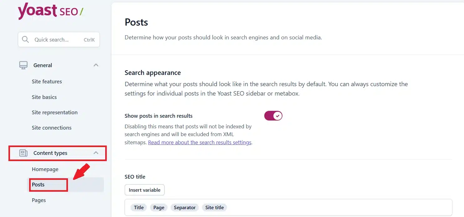 Click Content Types and select Posts or whatever other type of content may be duplicated