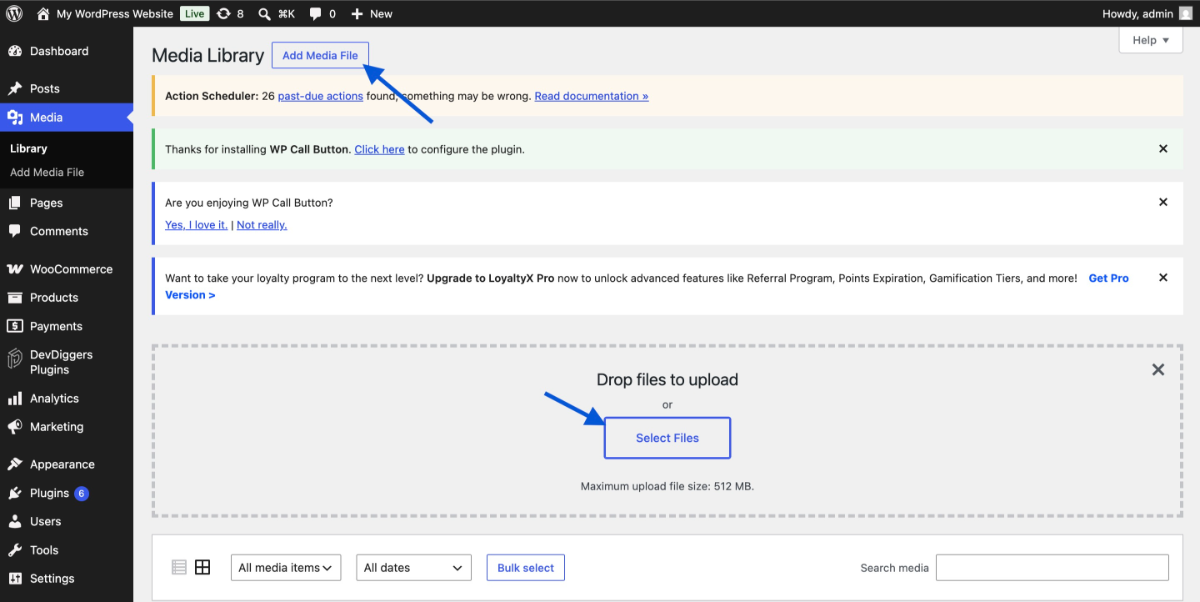 Add pdf from Media