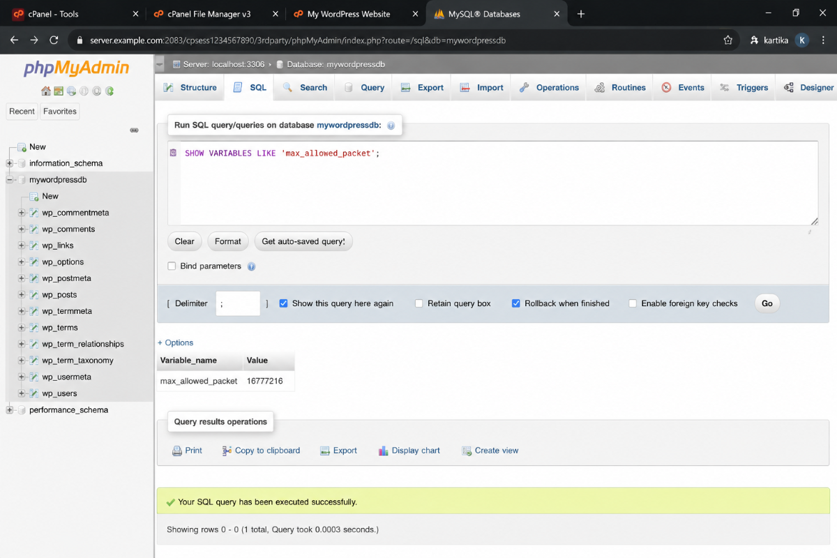 Check the Database Connection