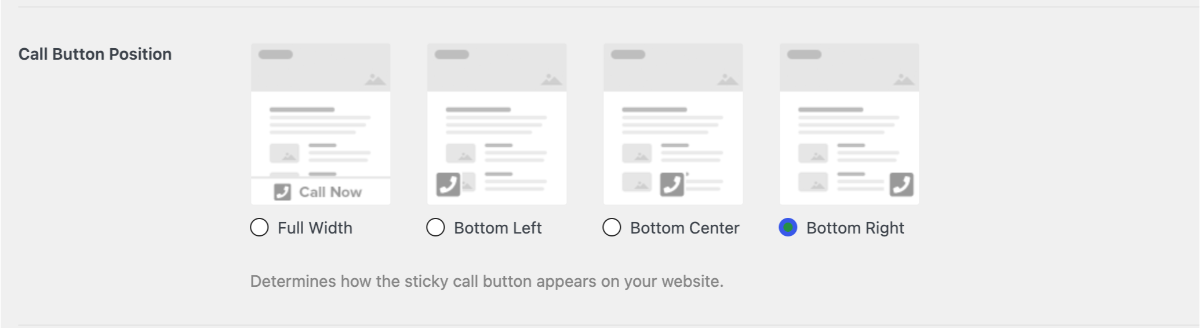 Set the Call Now Button Position