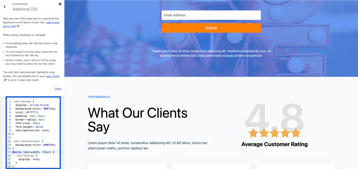 Style the button with CSS