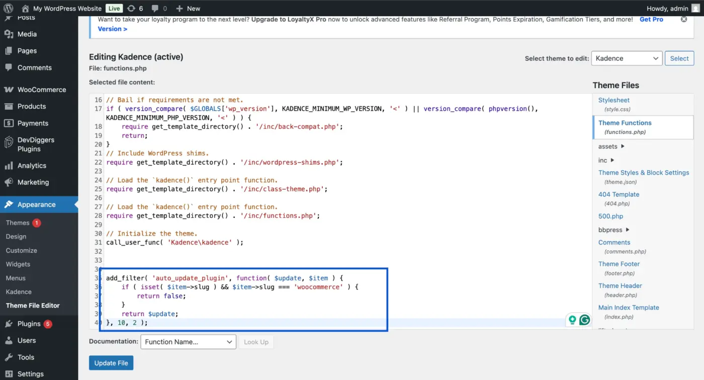 Disable Auto-Updates for WooCommerce Only