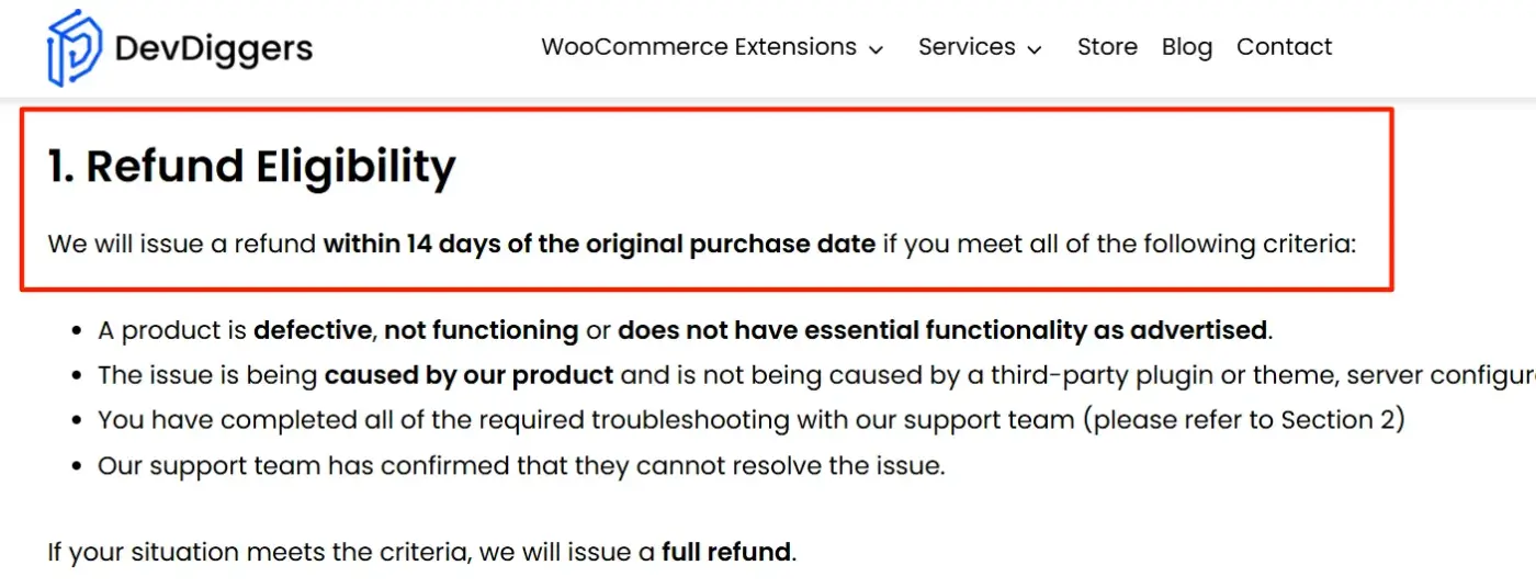Check the Return and Refund Policy