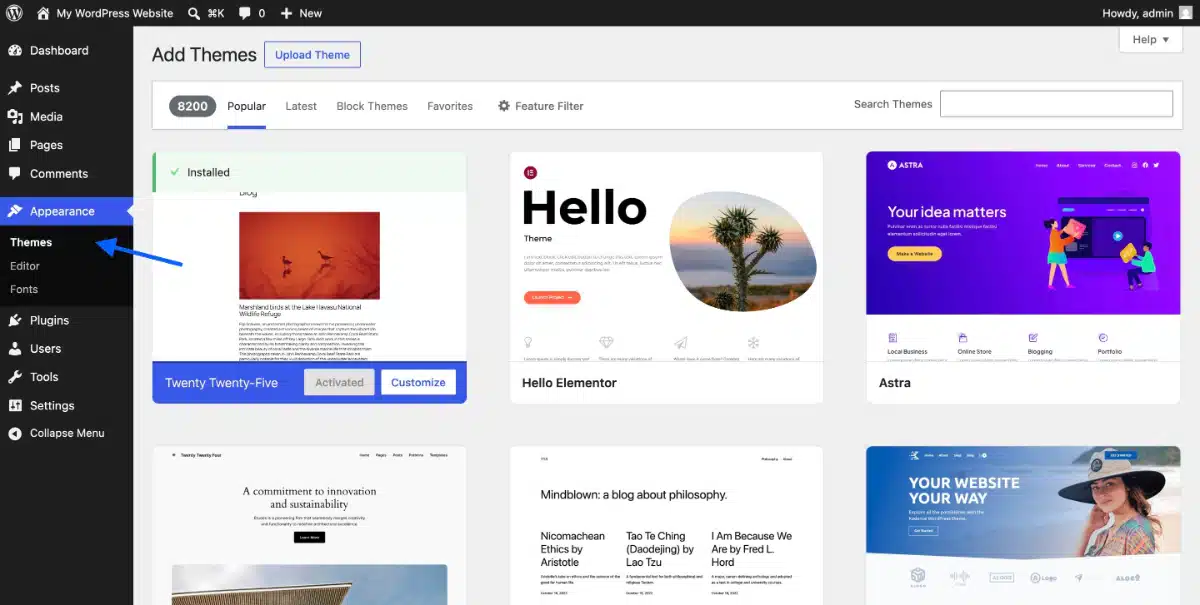 Install a Theme and Build Your Pages