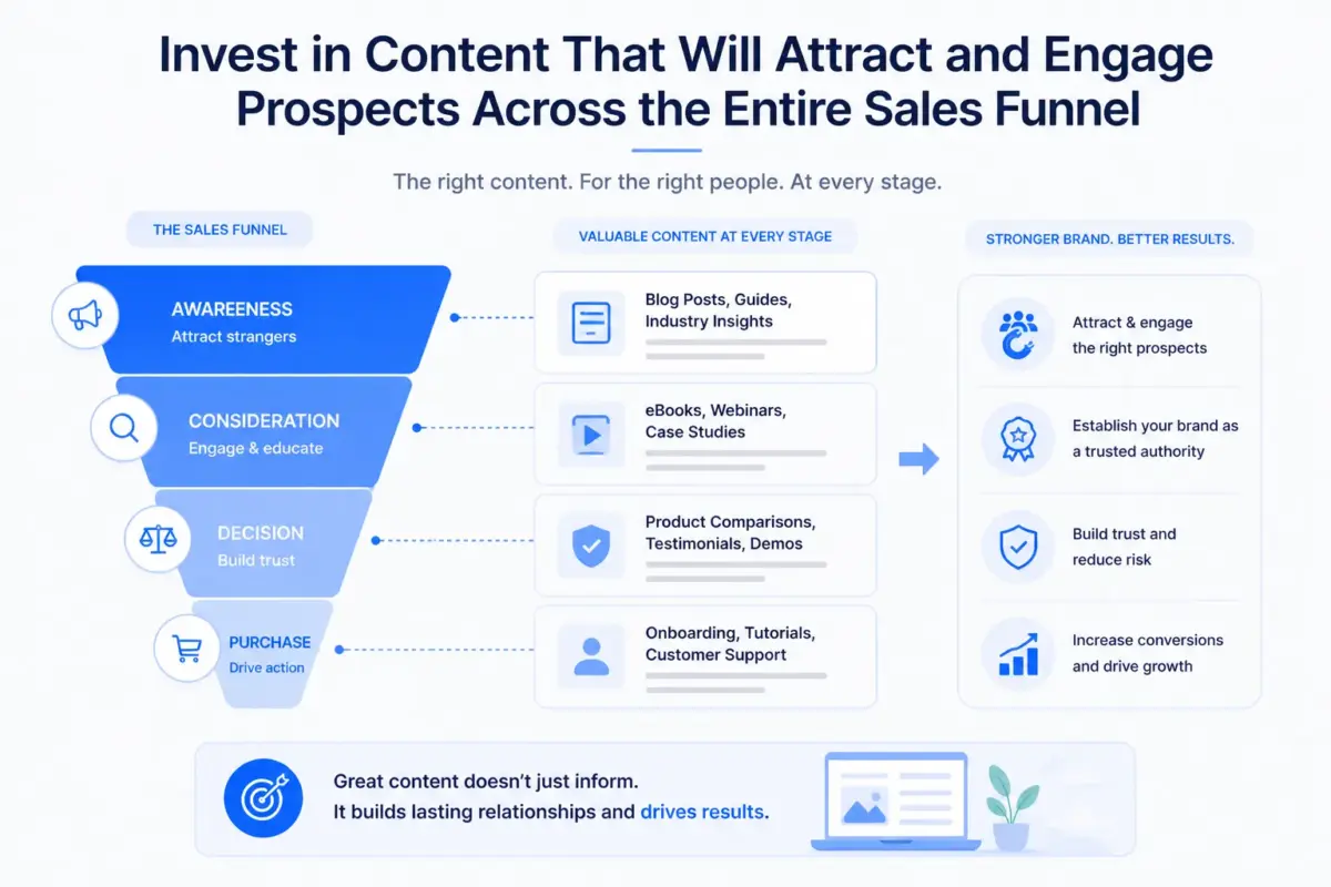 Invest in Content That Will Attract and Engage Prospects Across the Entire Sales Funnel