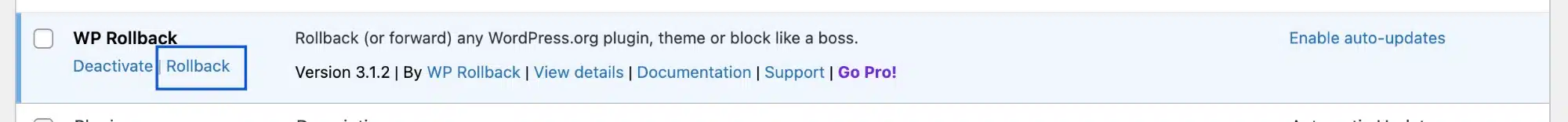 Click on Rollback option