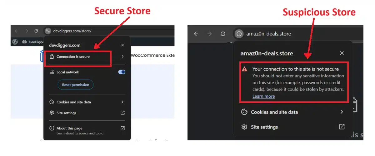 Check the URL and SSL Certificate