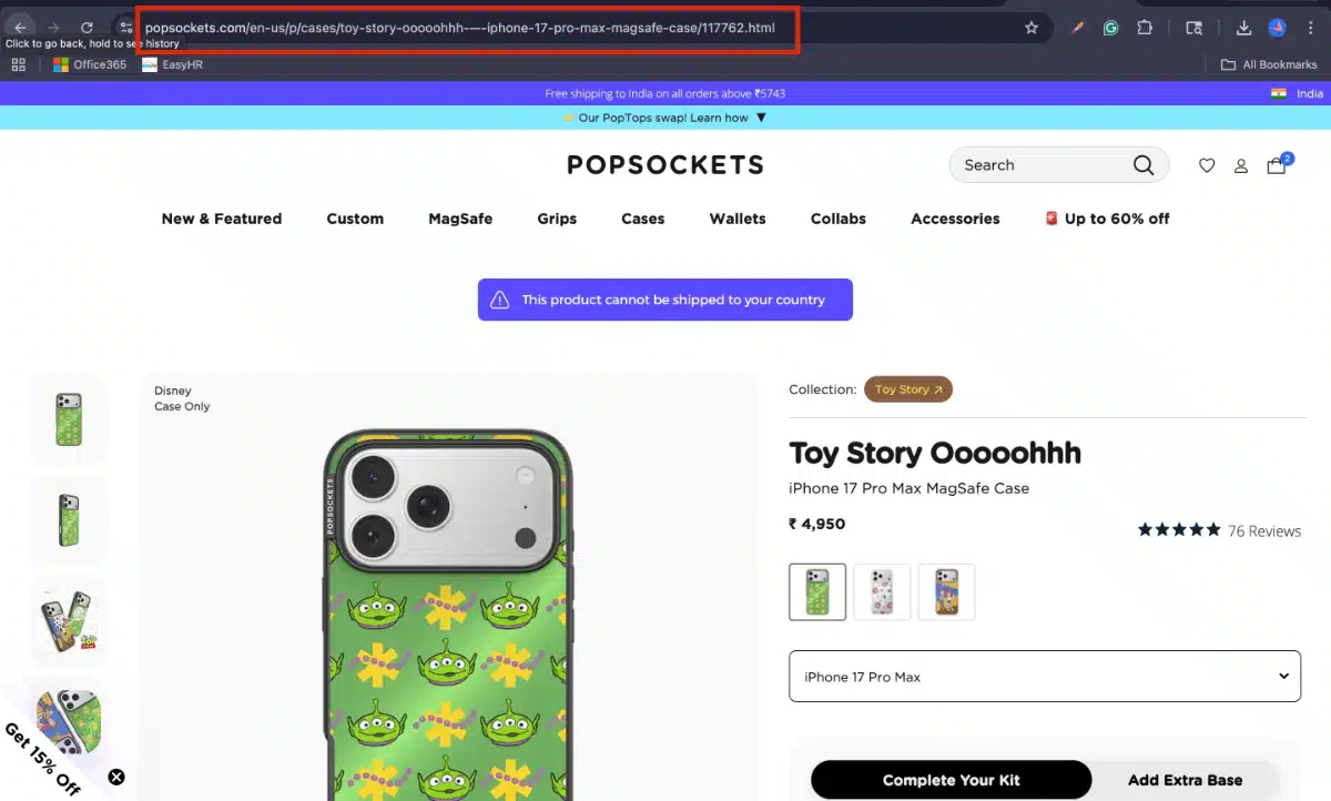 Check URL Structure to detect the shopify eCommerce websites