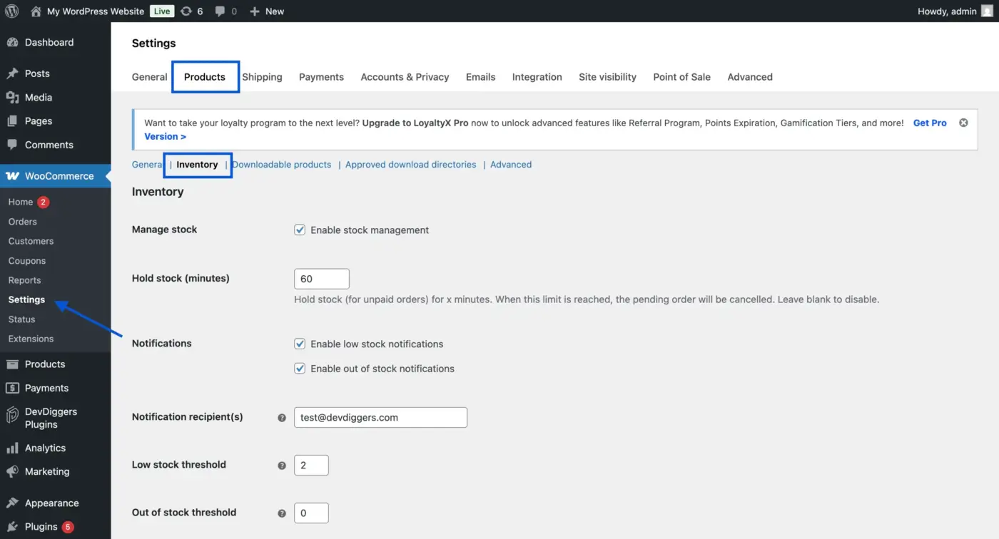 Woocommerce Real Stock Levels