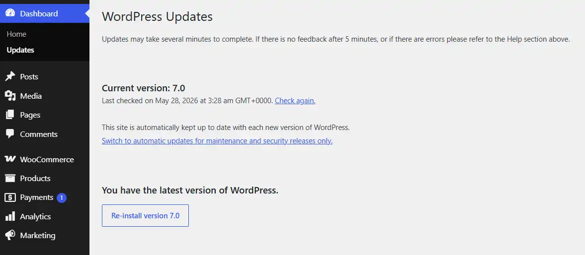 Keep WordPress, WooCommerce, and Plugins Updated