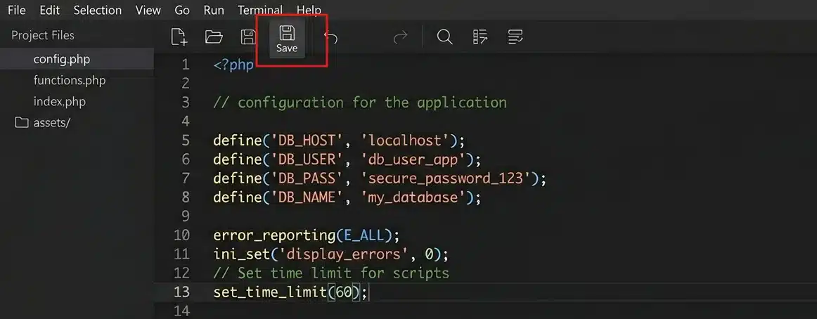 Save the file and upload it back to your server (if using FTP).