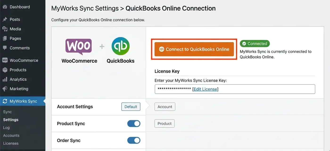 Configure sync settings.