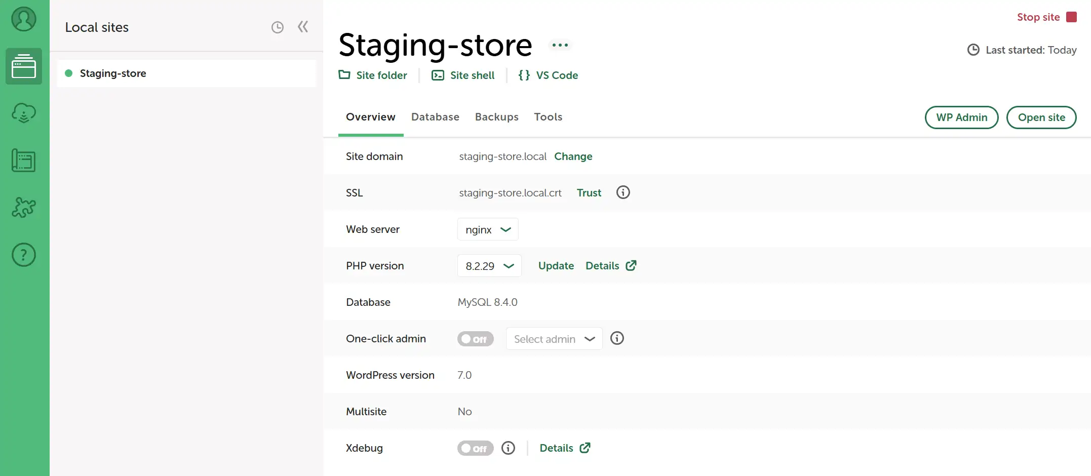 Set up WordPress on a local environment or staging site.