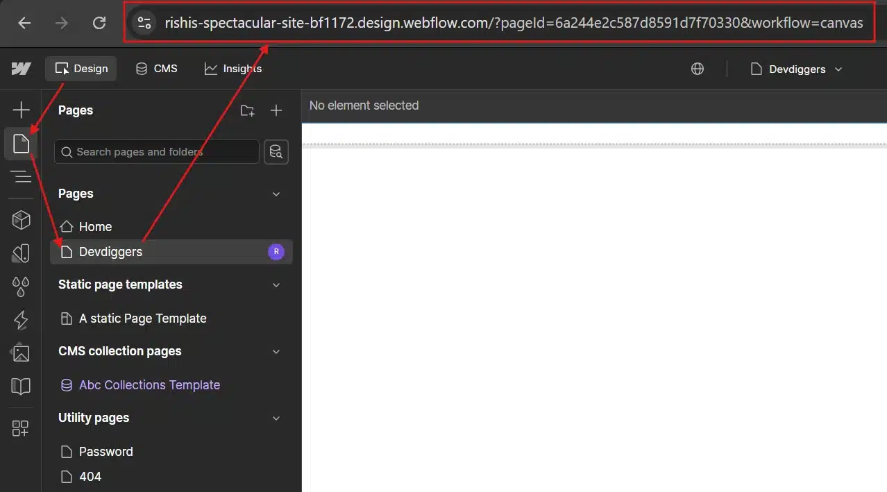 For static pages, check your Webflow project's Pages panel and note every page URL manually.