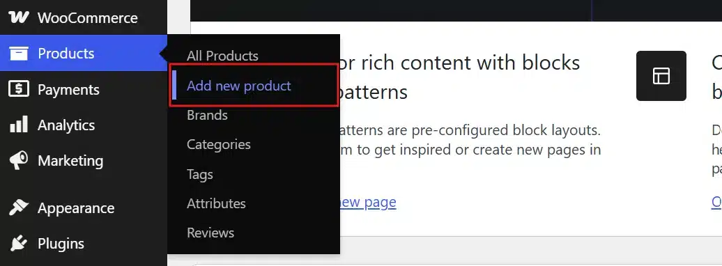 Go to Products > Add New in your WordPress dashboard.