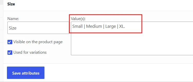 Add the values separated by a pipe character.