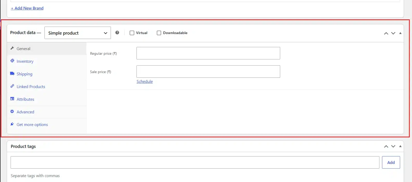 The panel updates immediately to show the Attributes and Variations tabs.