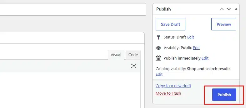 Then click Publish.