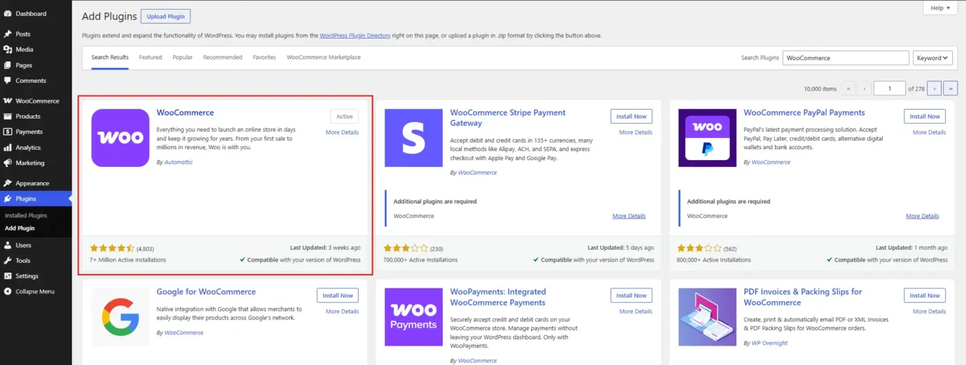 Reinstall WooCommerce