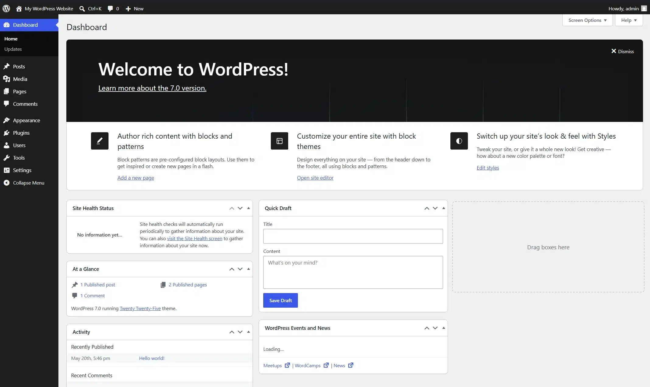 Log in to your WordPress dashboard.