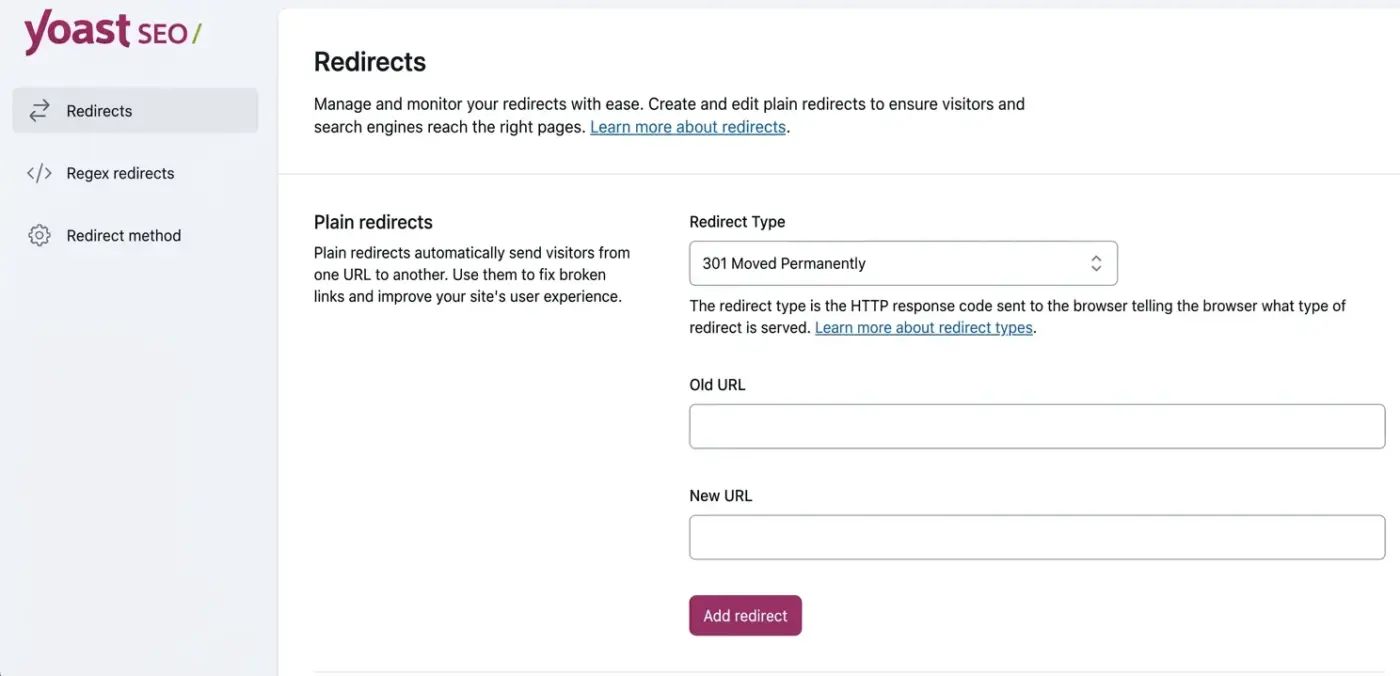 Use Yoast SEO Redirects(Premium)