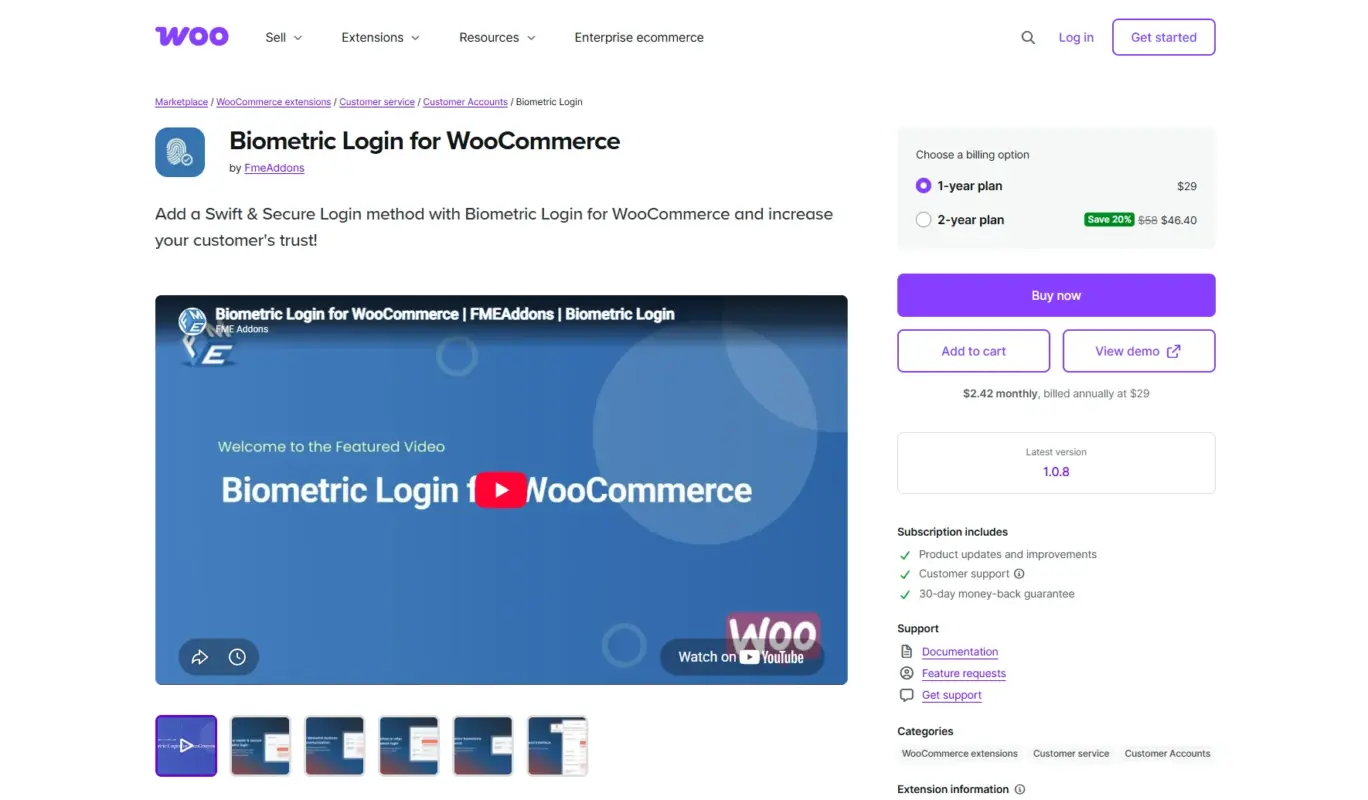 Biometric Login for WooCommerce by FME