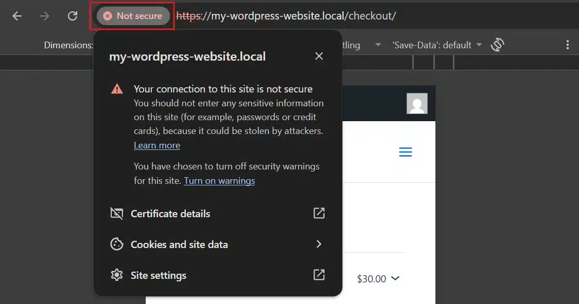 Visit your site directly and confirm the padlock icon appears in the address bar.