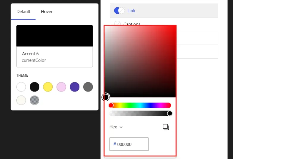 Choose your colours. Set the default colour first, then set a slightly different shade for hover, so visitors get visual feedback when they move their mouse over a link.