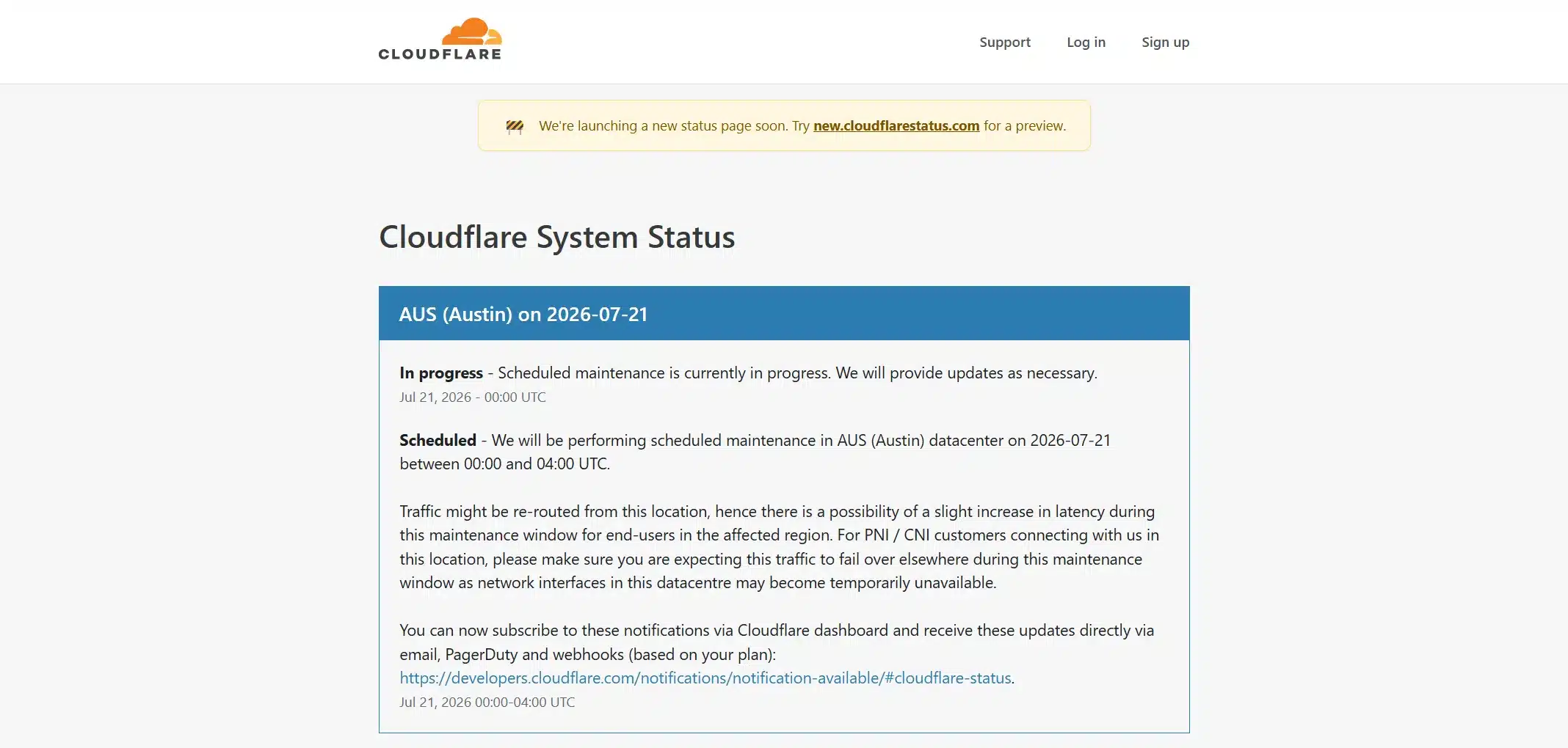 If you use Cloudflare or a similar CDN, check its status page directly. Don't just assume it's fine because your site looks fine right now.